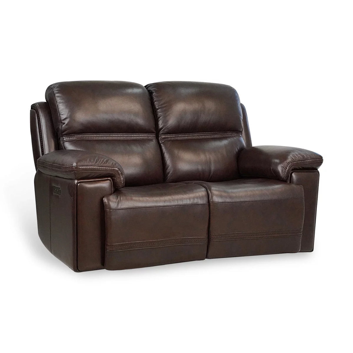 Leather Power Reclining Loveseat with Adjustable Headrest W50225