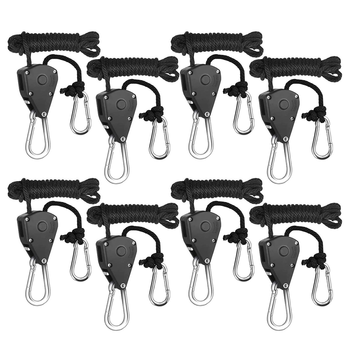 8pcs Heavy Duty Pulley Ratchets Rope Clip Hanger Set V830816