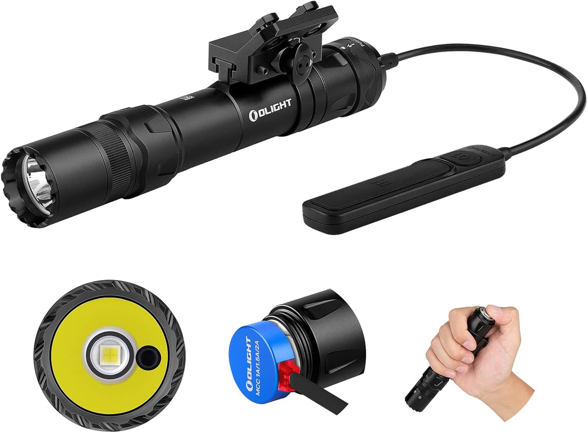 1500 Lumens MLOK Mount Rechargeable Tactical Flashlight with Green Beam and White LED Combo X582482