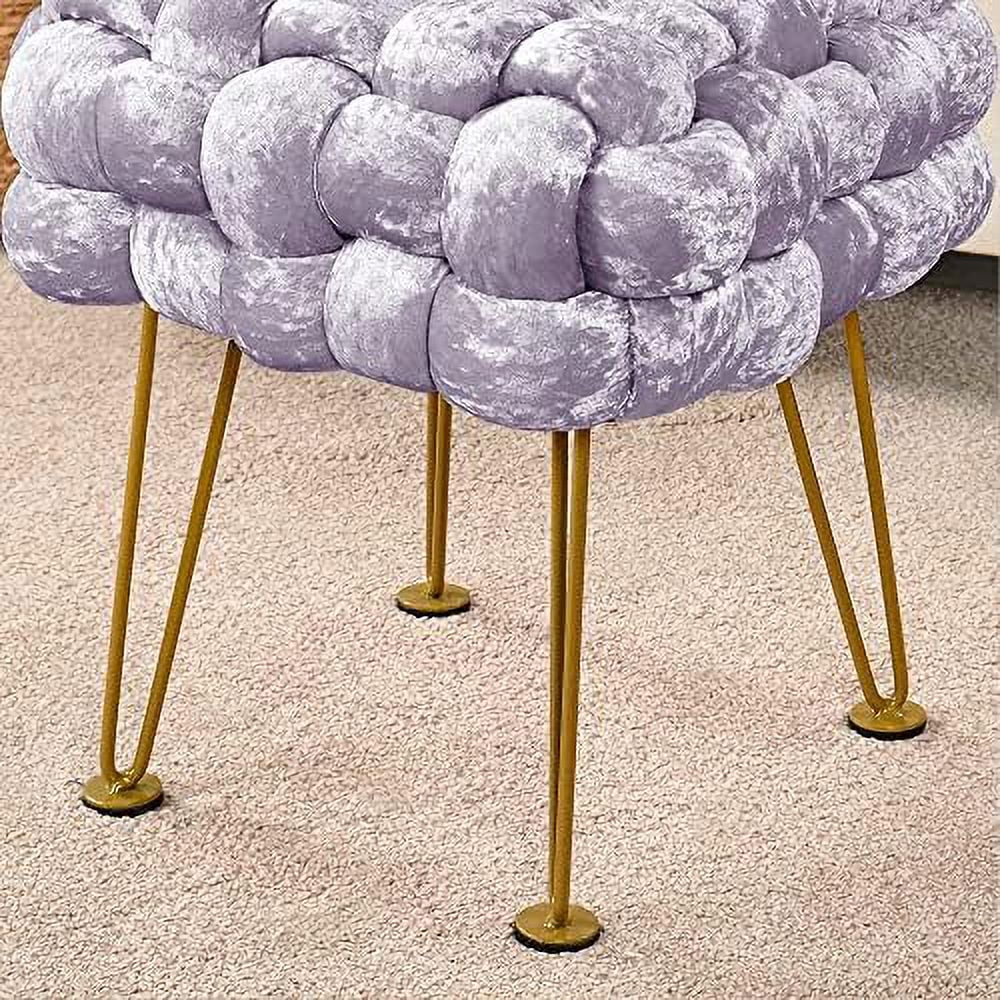 Green Upholstered Ottoman Bench with Golden Legs I65098