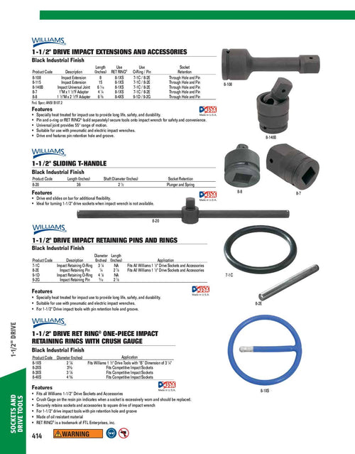1-1/2x22 Drive Impact Universal Joint P74927