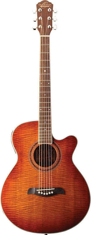 Flame Yellow Sunburst Acoustic-Electric Guitar W345