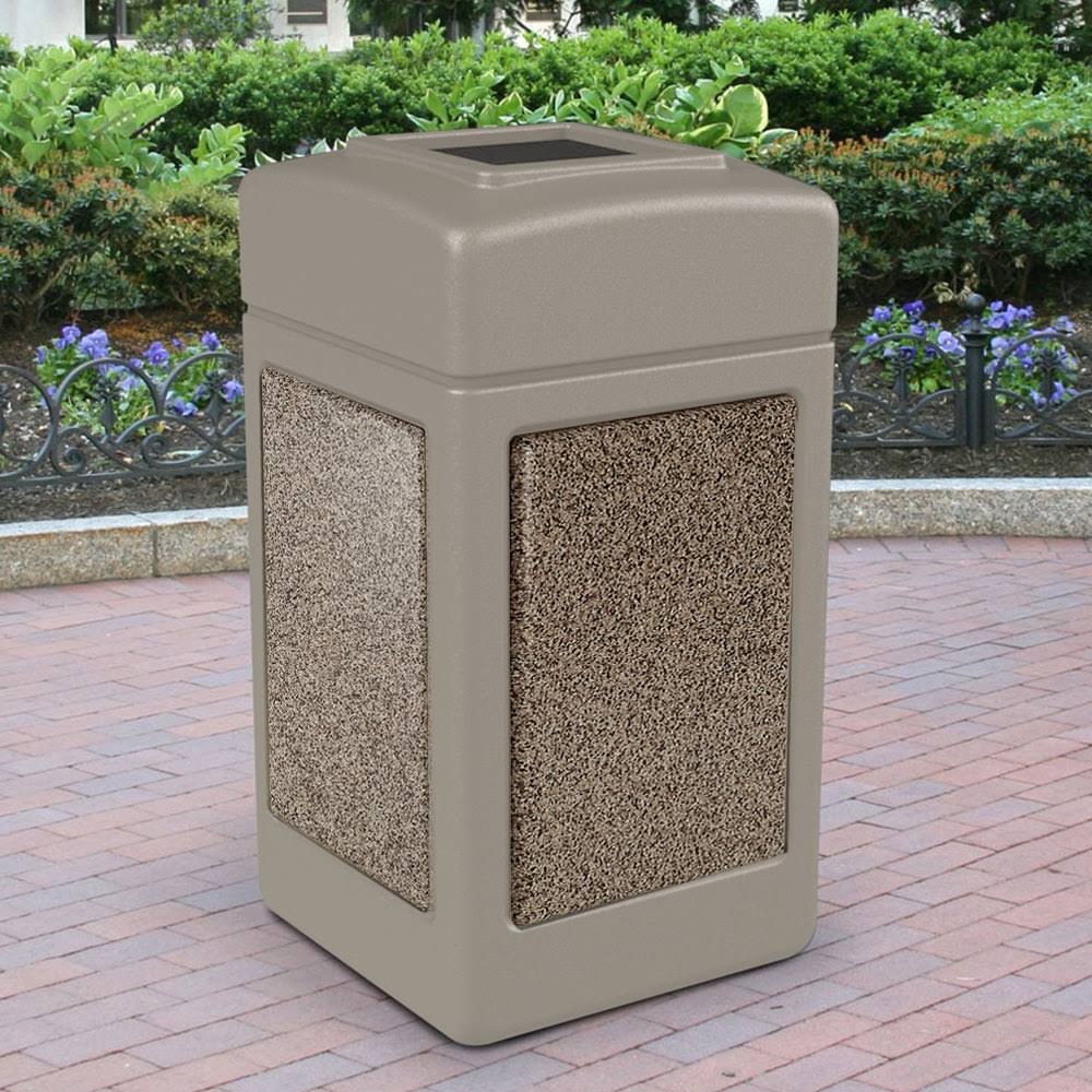 42-Gallon Beige Panel Trash Can L24733