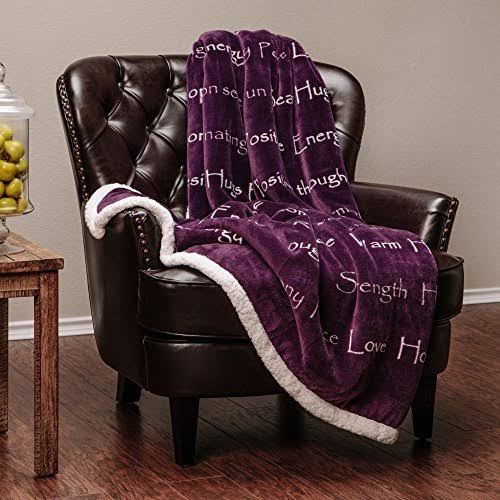 King Bed Violet Purple Sherpa Microfiber Blanket G715562