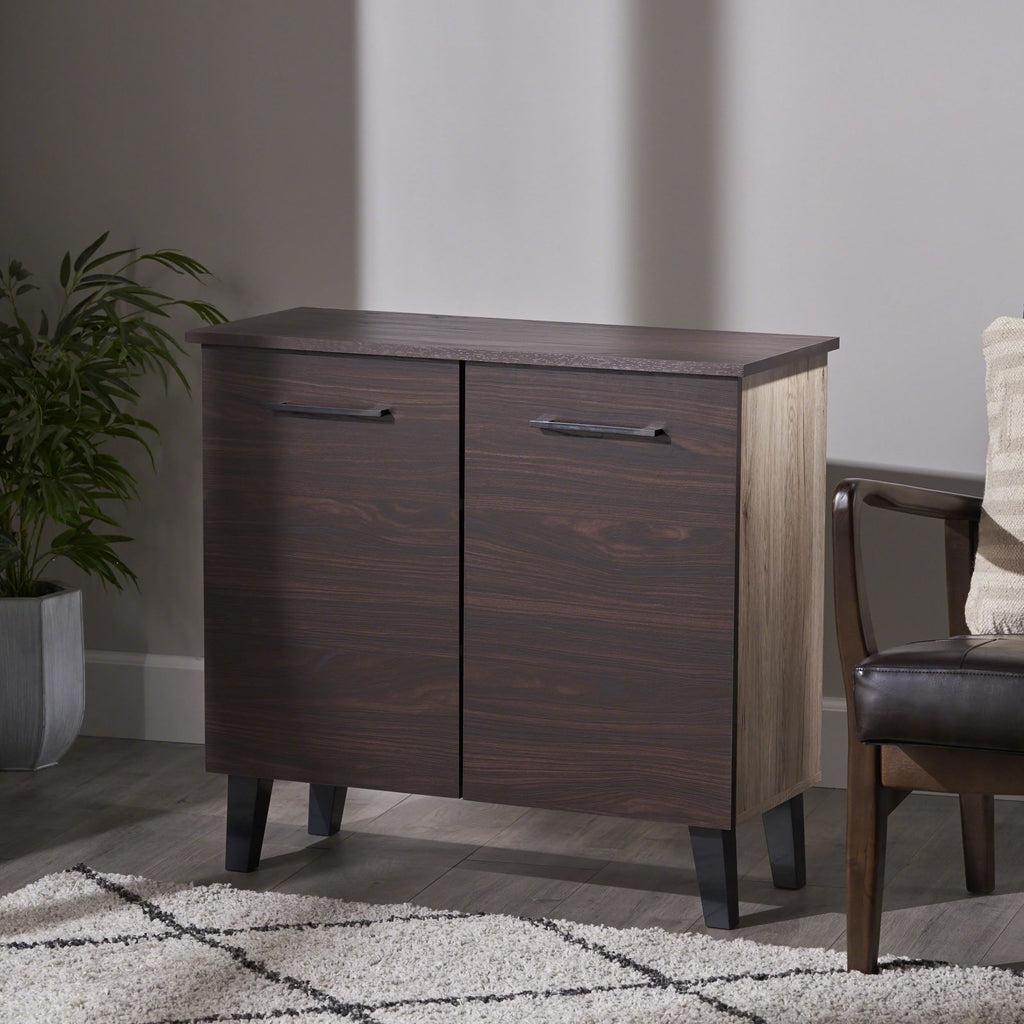 Walnut Finished Faux Wood Cabinet R299106