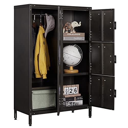 Metal Locker Storage Cabinet with 6 Lockable Doors J260630