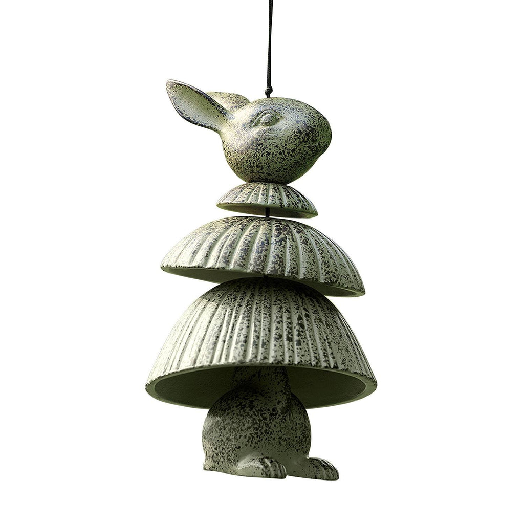 Rabbit Wind Chime, Cast Aluminum Verdigris Finish, 11x22 Q15818
