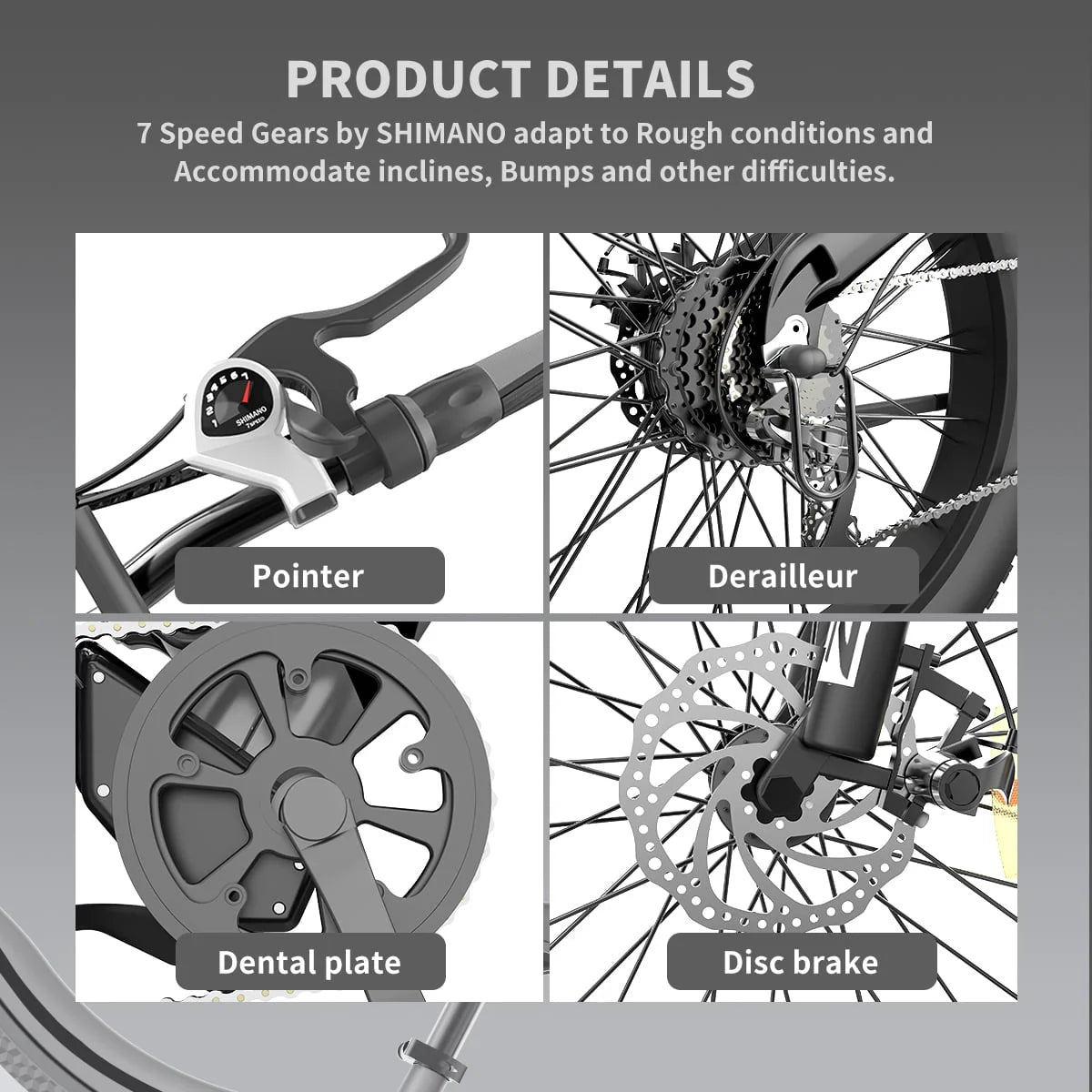 750W 48V 15Ah Fat Tire Electric Mountain Bike A8919