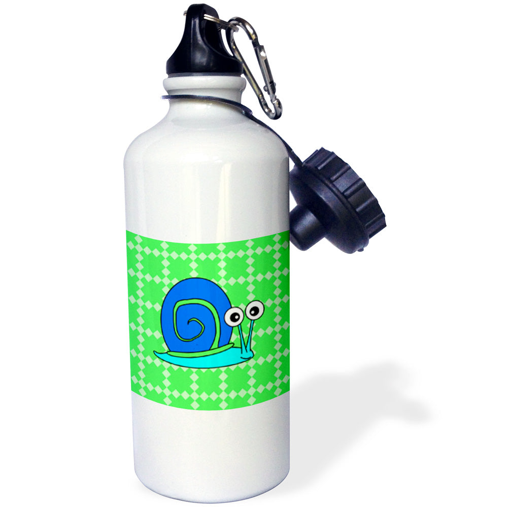 Blue and Green Snail Sports Water Bottle, 21oz G2346
