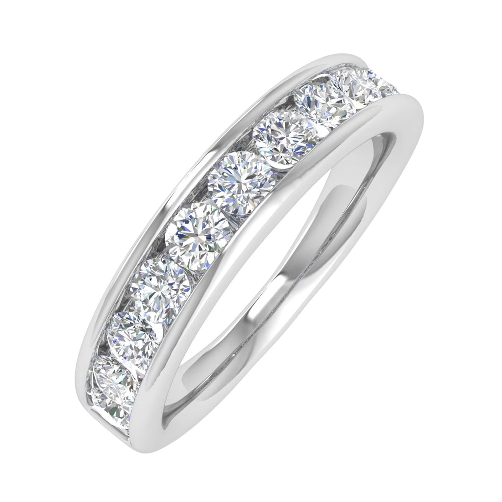 14K White Gold Diamond Wedding Band Ring H57260