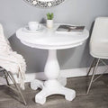 White Pedestal End Table W84531