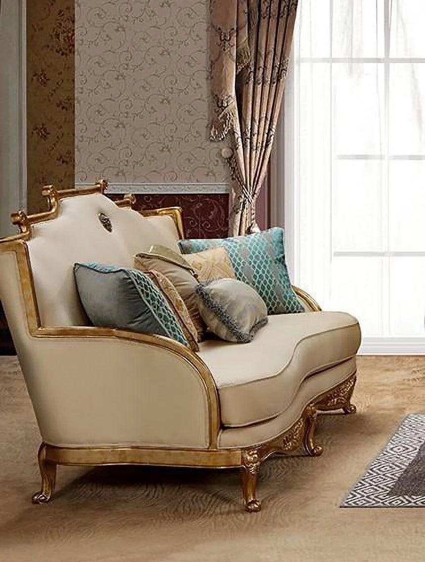 Gold & Light Beige Sofa Set 4Pcs T769