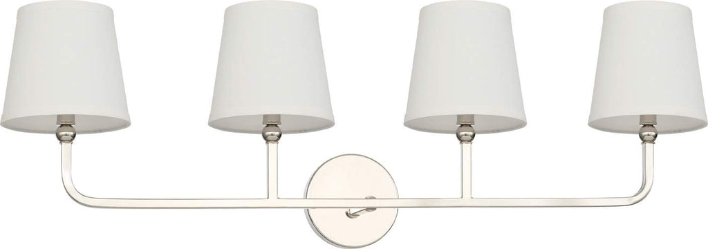 Rustic White Fabric Bath Vanity Wall Mount, 2-Light, Matte Black X32641