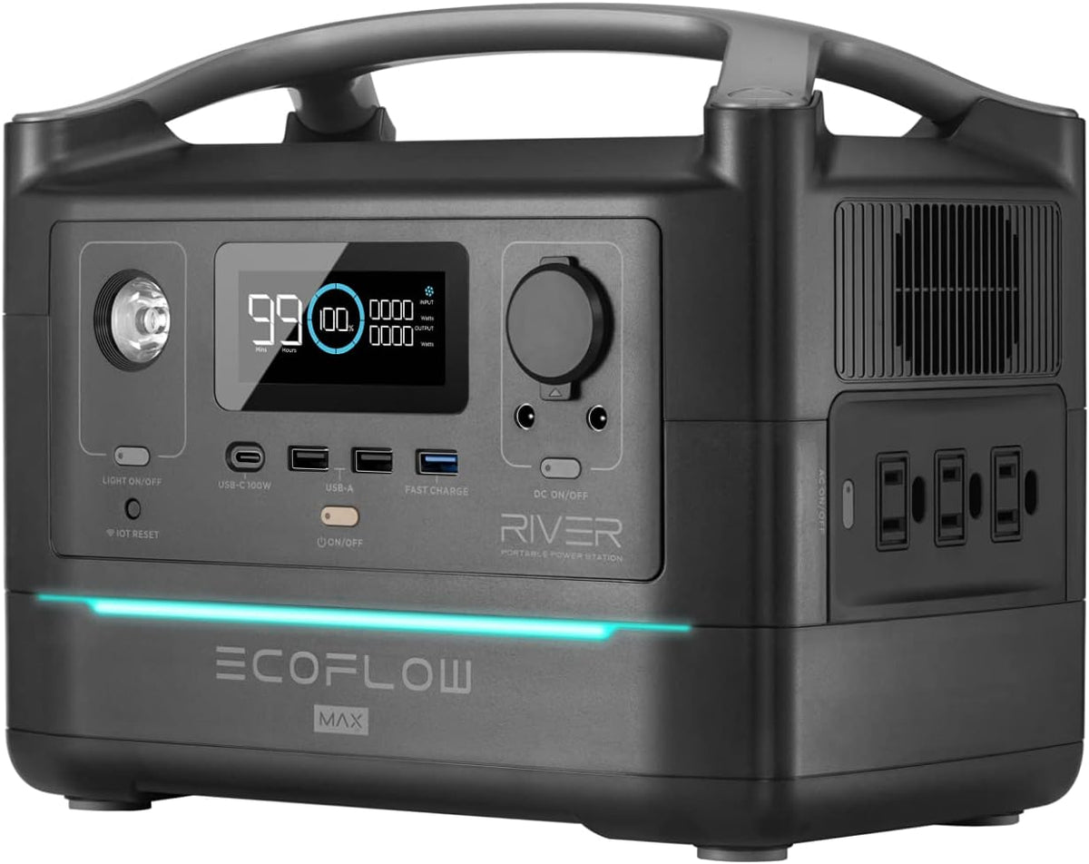 Portable Power Station 576Wh 3 x 600W AC Outlets Solar Generator M9916