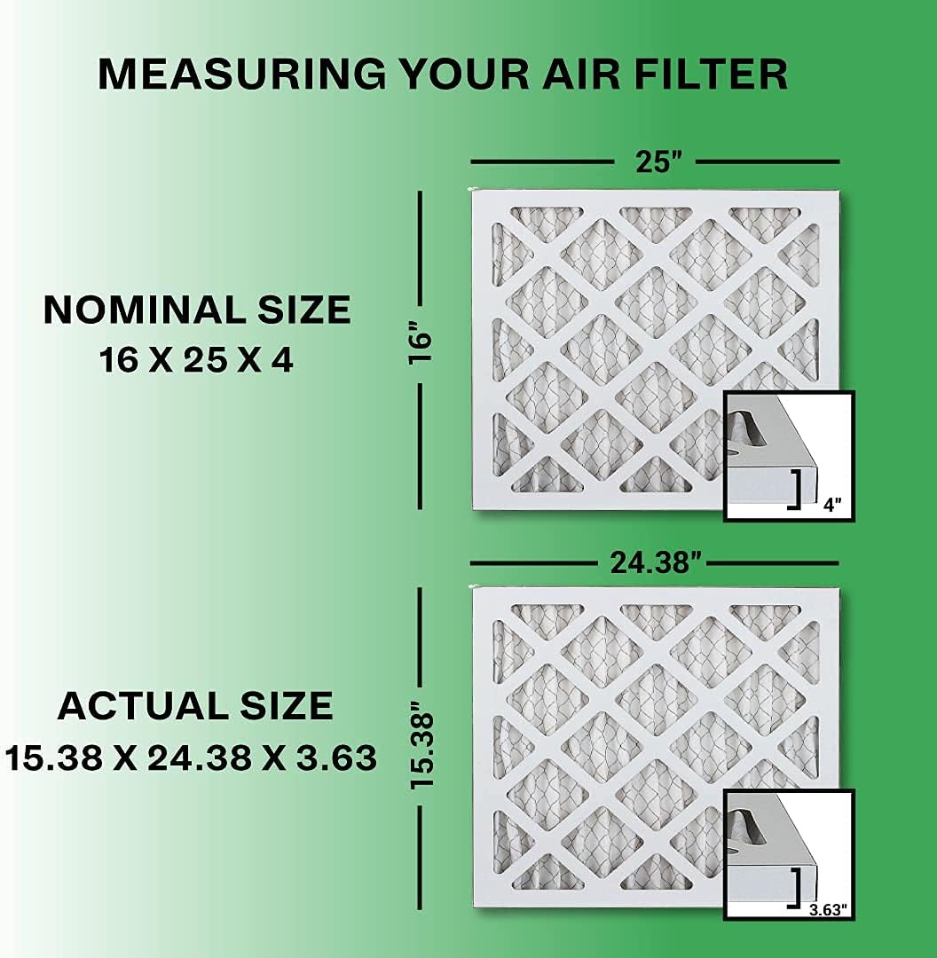 16x25x4 MERV 13 Pleated HVAC Air Filter (4-Pack) V3658