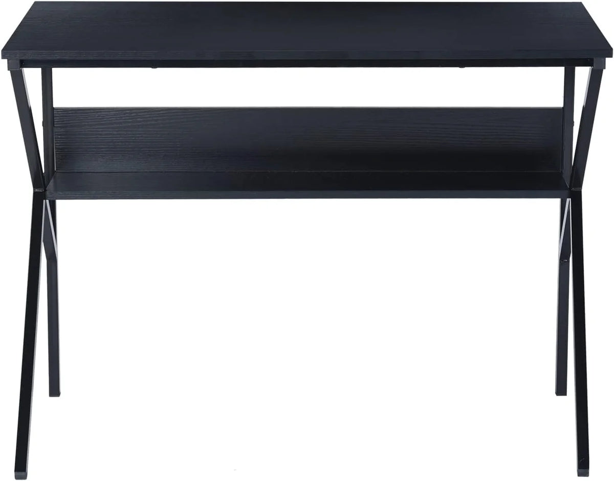 39.4 inch Black Desk with Storage Shelves W327898