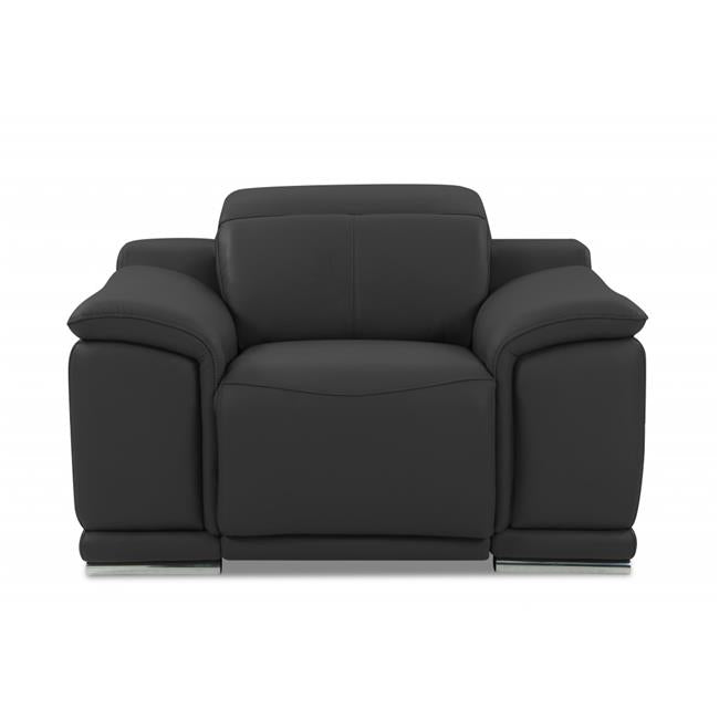 Dark Gray Italian Leather 3 Piece Seating Set O2315