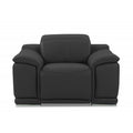 Dark Gray Italian Leather 3 Piece Seating Set O2315