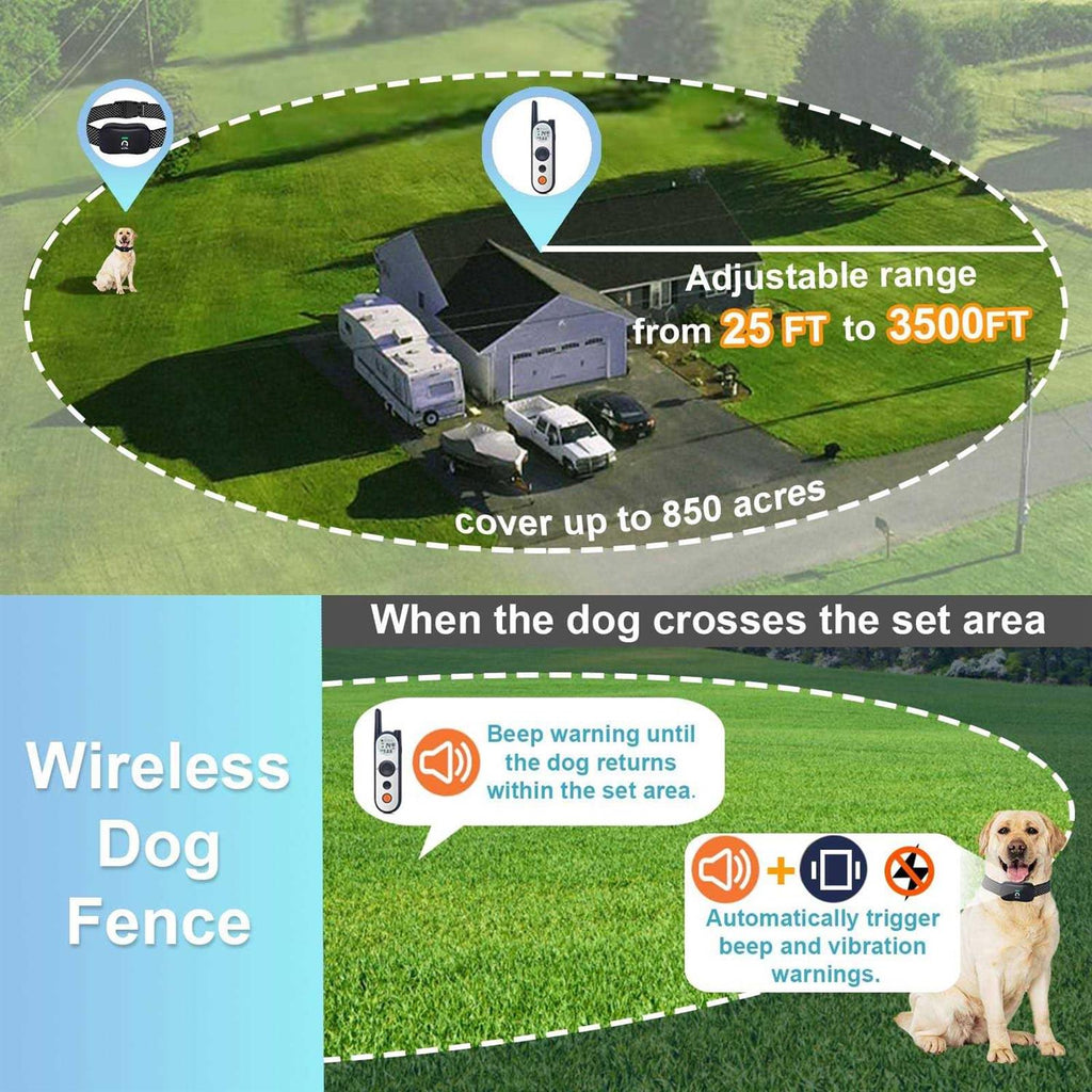 Wireless Dog Fence for 2 Dogs with Remote W12800