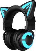RGB Wireless 5.0 Foldable Gaming Headset with Built-in Mic, White Y283