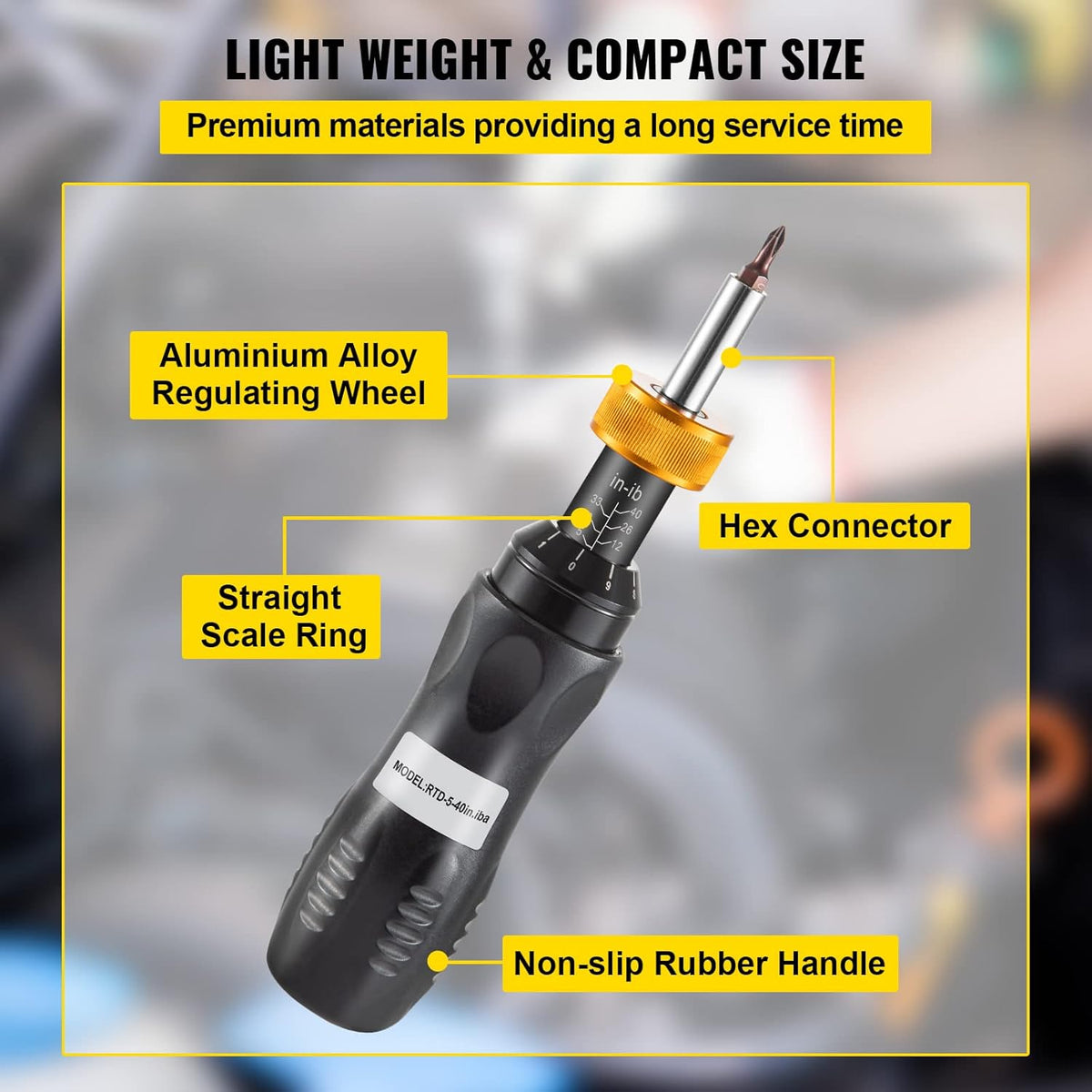 1/4 Drive Adjustable Torque Screwdriver with Bits & Case Q6629