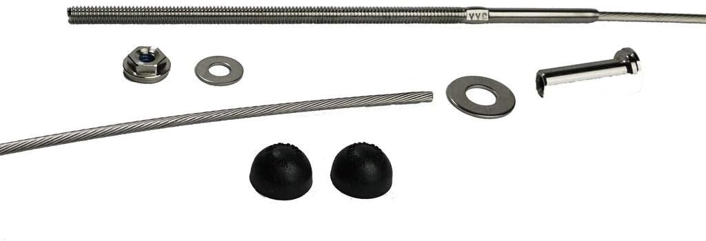 Stainless Steel Cable Railing Installation Kit for Deck Railing for 4x4 and 6x6 Posts, 1/8 Inch Cable, 25 Feet with Long Terminals and Stainless Chamfer Caps F464755