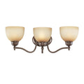 3 Light Bathroom Bar Light, Saddle Bronze M147