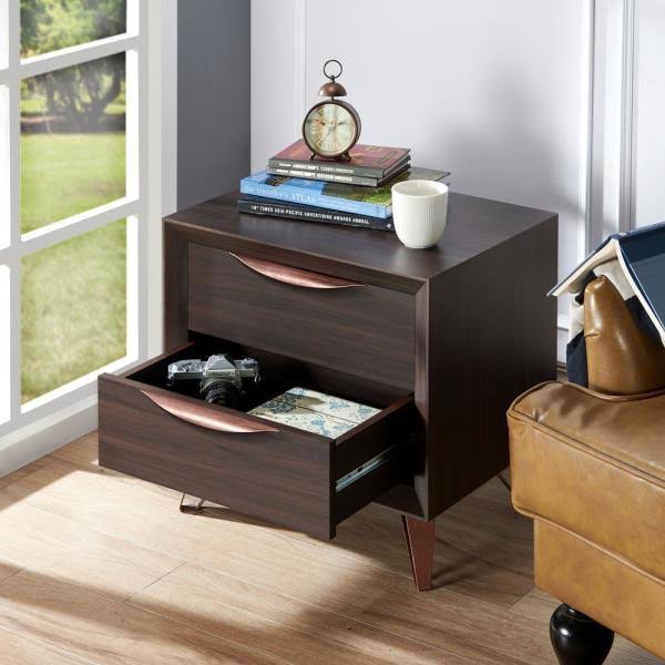 Wenge 2-Drawer Nightstand Q58478