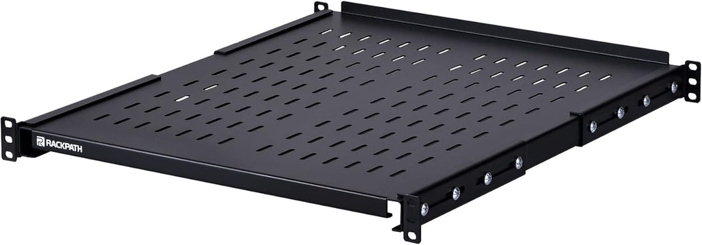1U Adjustable Server Rack Shelf, 21.65 – 30.8 Inches, 242lbs Capacity, Pack of 2 V6543