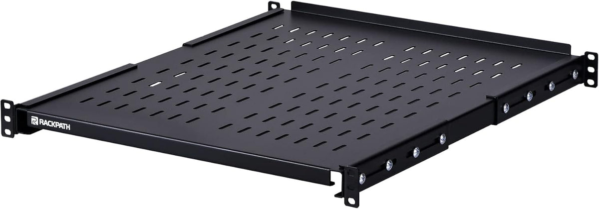 1U Adjustable Server Rack Shelf, 21.65 – 30.8 Inches, 242lbs Capacity, Pack of 2 V6543
