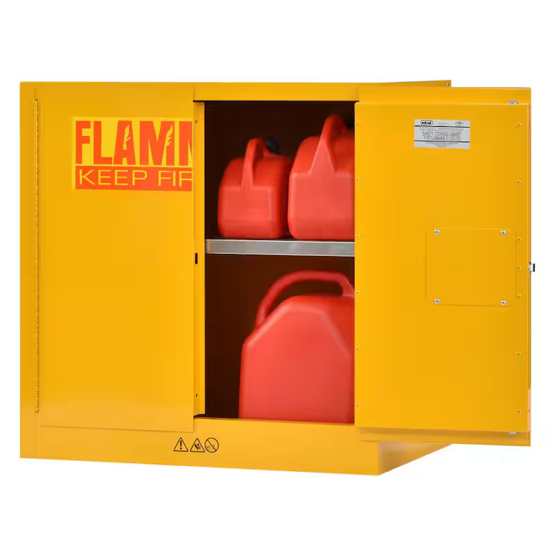 Yellow Steel Freestanding Flammable Liquid Storage Cabinet G66681