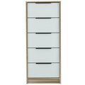 Brown & White Five Drawer Chest H5128