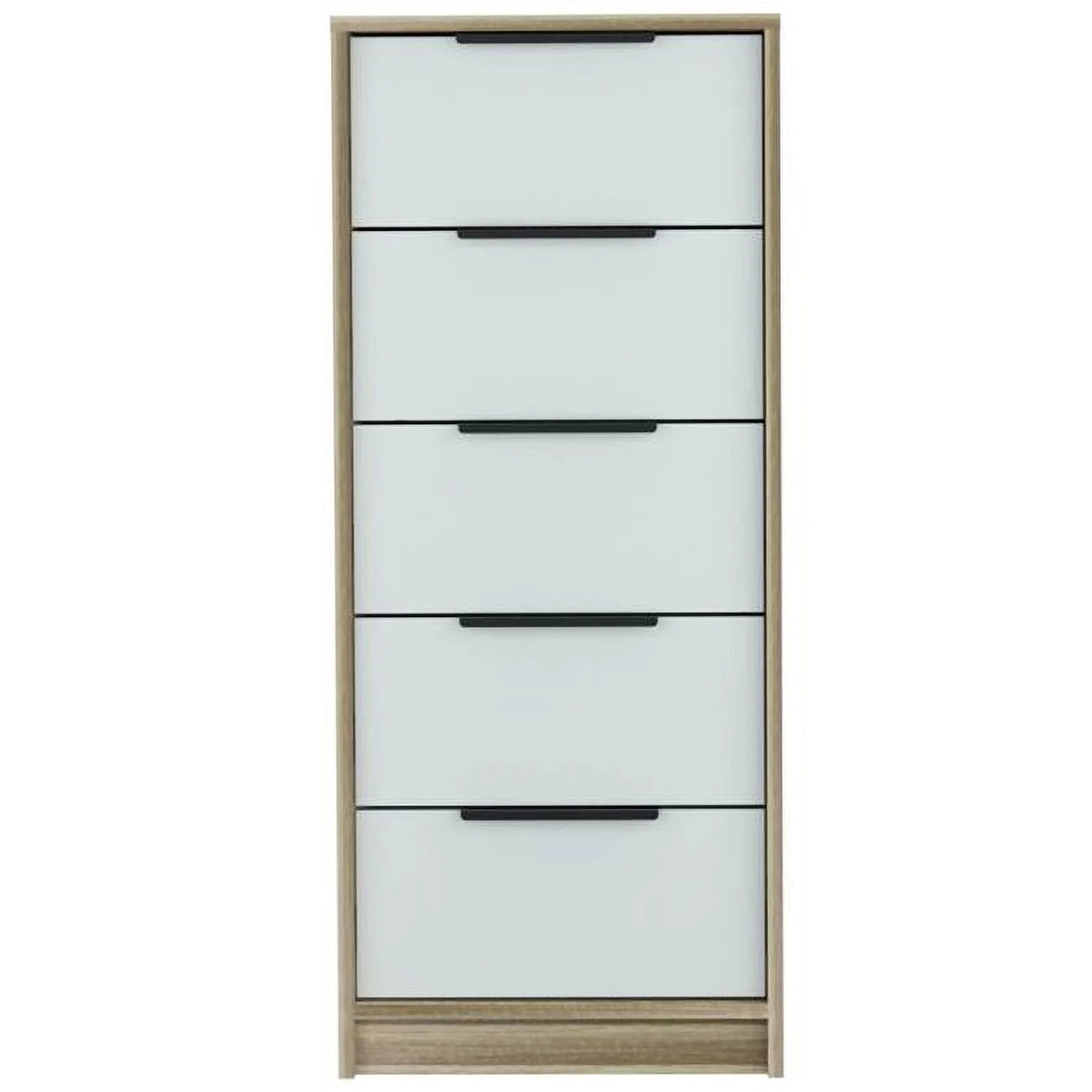 Brown & White Five Drawer Chest H5128