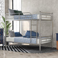 Twin Over Full Metal Bunk Bed with Ladder & Guardrail N896831