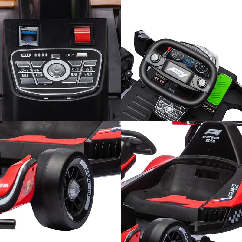 24V Rechargeable Ride-On Toy with LED Lights and Adjustable Seat B831
