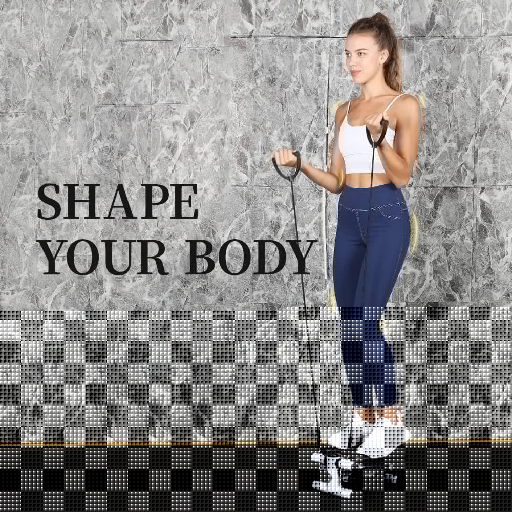 Mini Stepper with LCD, Resistance Bands & Calories Count, Black Q3498