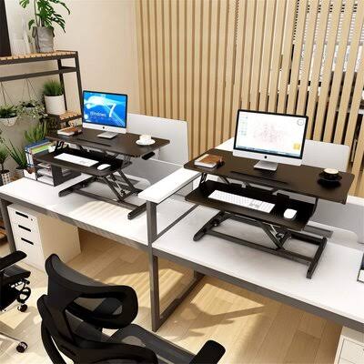Standing Desk Converter 32 inch Height Adjustable Tabletop Workstation A257299