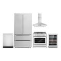36 Dual Fuel Range, Wall Mount Range Hood, Dishwasher, Refrigerator with Ice Maker and Wine Cooler C243098