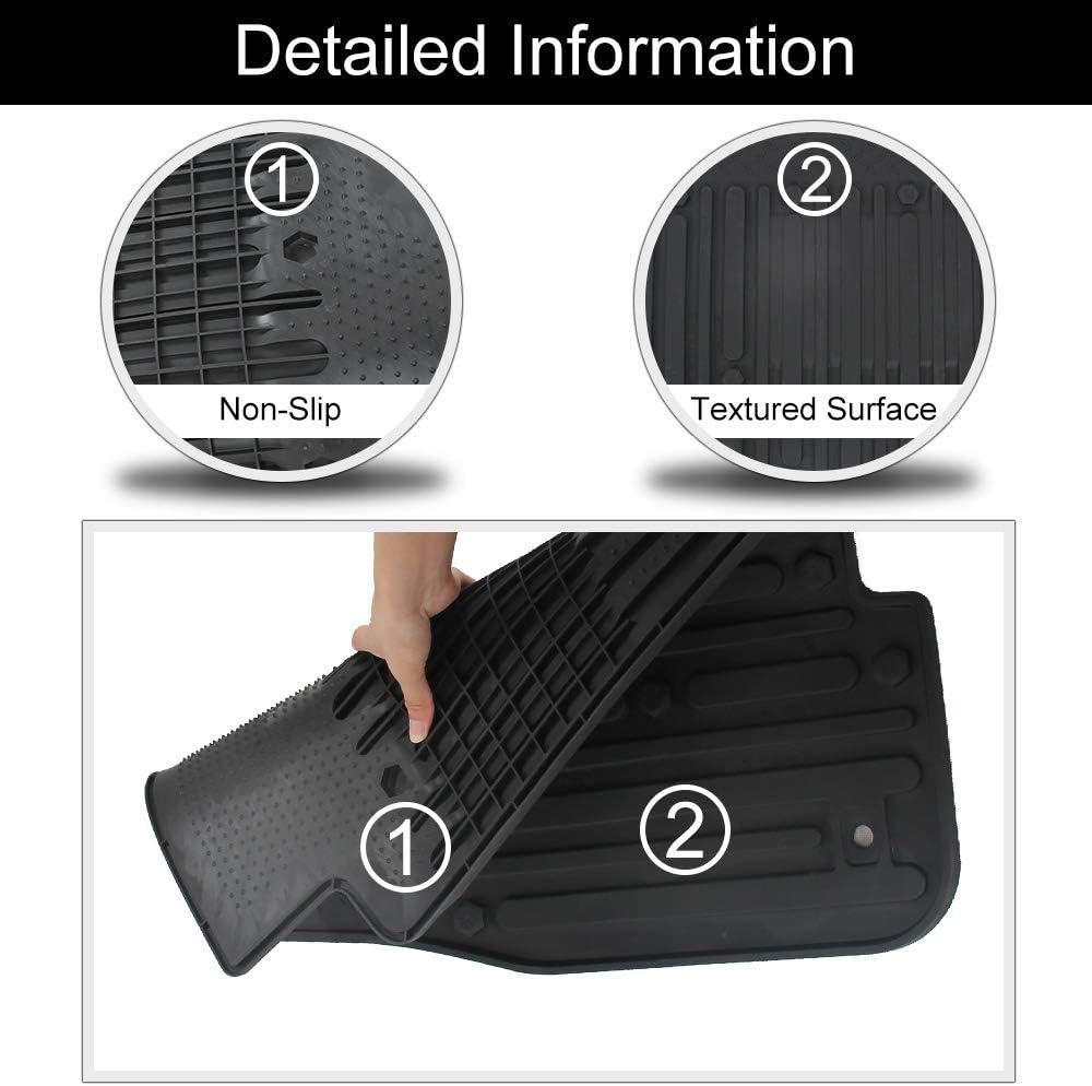Black Front Row All Weather TPE Floor Mat Set Z8662