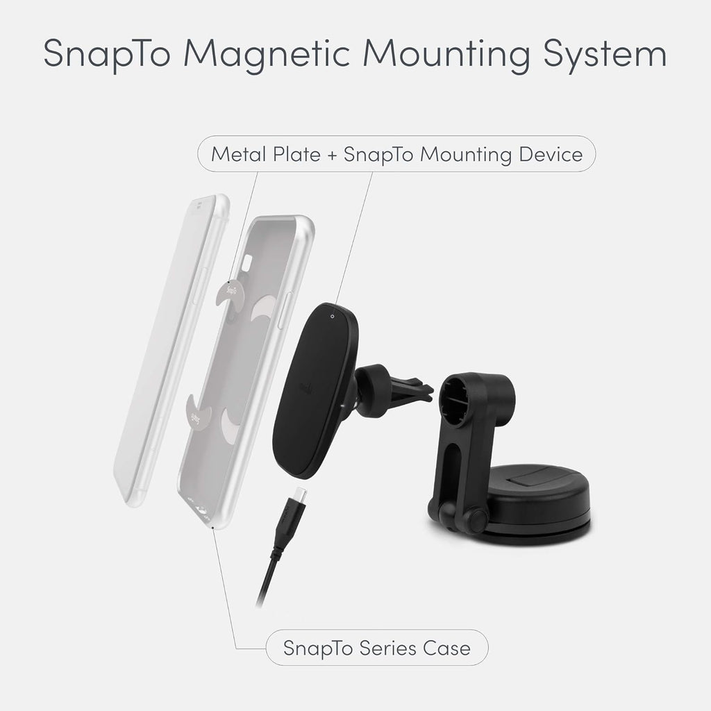 Magnetic Car Phone Holder with Wireless Charging, 10W Max, Pack of 2 Q539422
