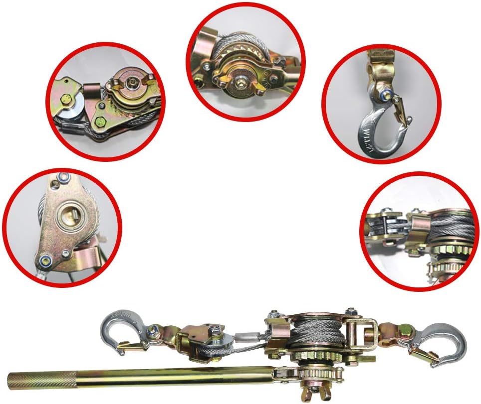 2 Ton Cable Hoist Puller with 2 Hooks, Pack of 2 W748710