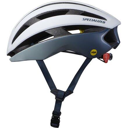 Satin White Gloss Ice Blue MIPS Helmet O2656