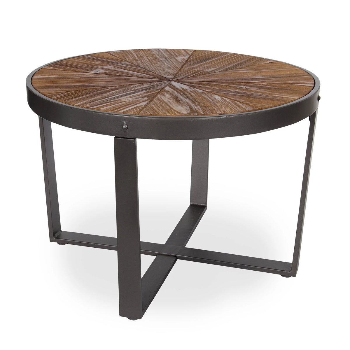 Round Wood and Metal Coffee Table D422697