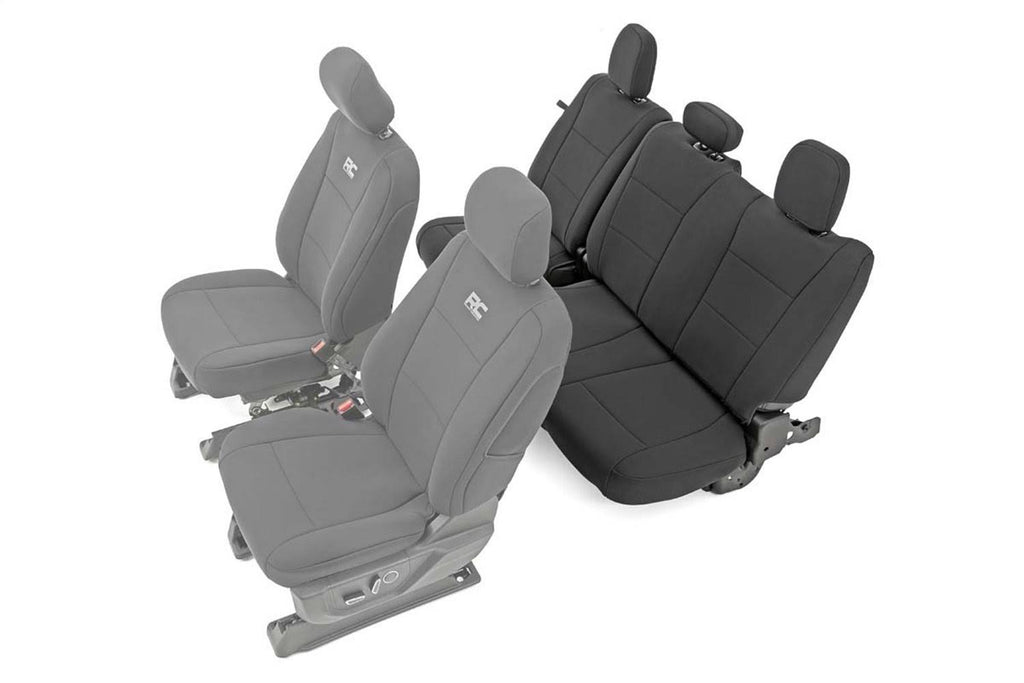 Black Neoprene Rear Seat Cover K137810