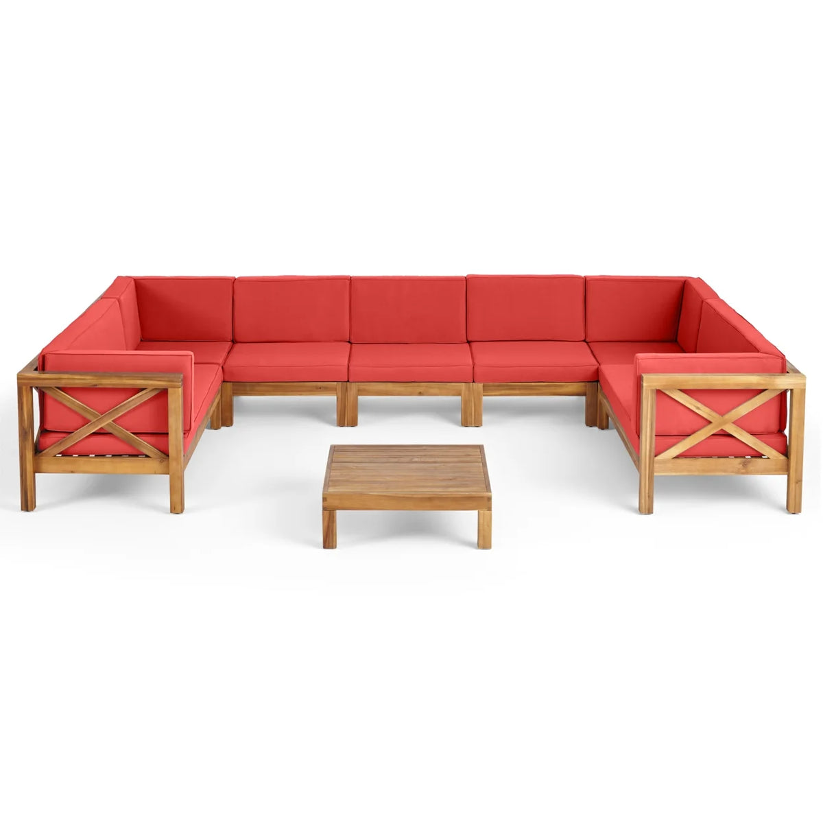 9 Seater Acacia Wood Sectional Sofa Set L8751