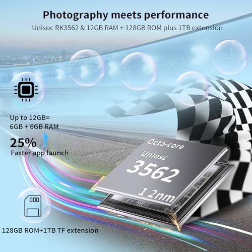 Android 14 Tablet with Keyboard, 12GB RAM, 128GB Storage, 10 Inch 2-in-1 Tablet X812
