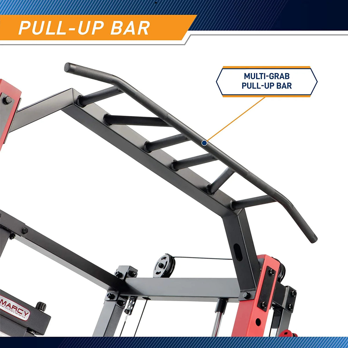 Smith Machine Cage System with Pull-Up Bar and Landmine Station U713279