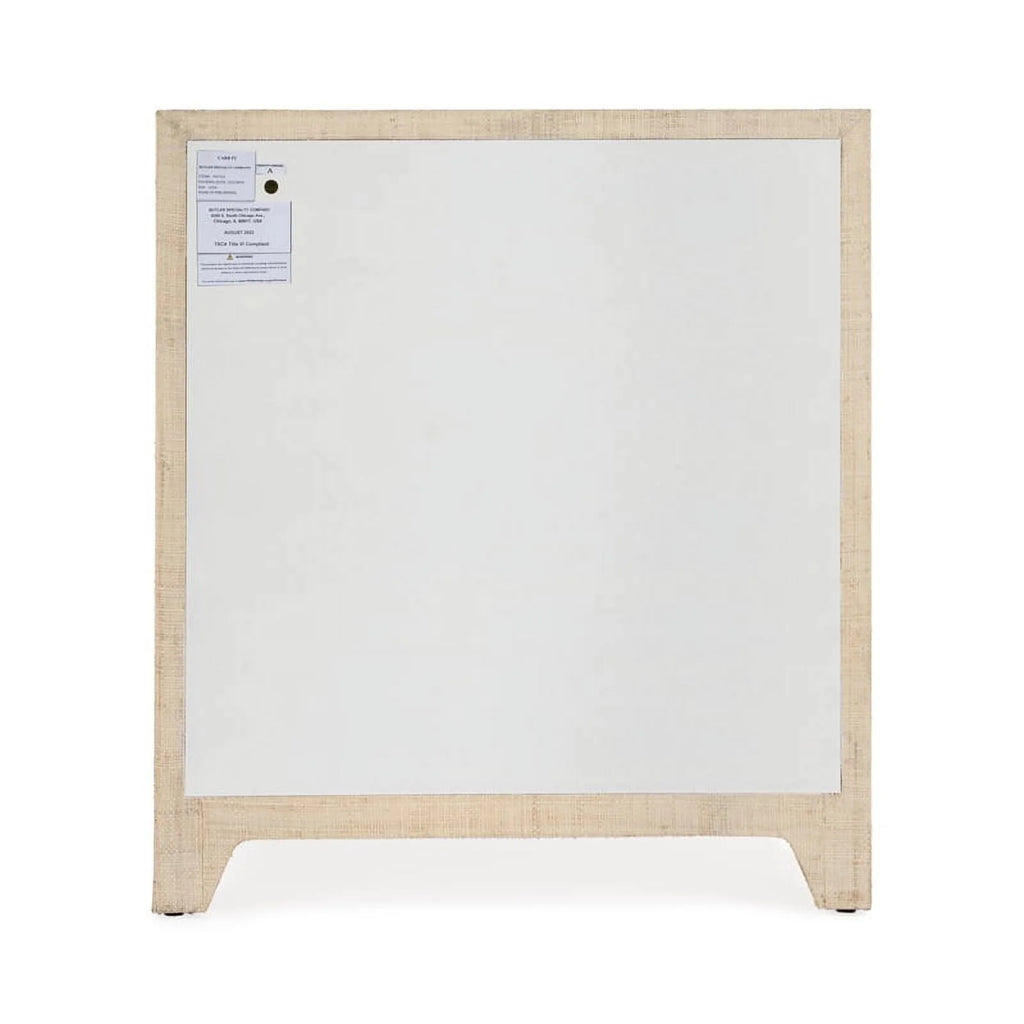 Natural Raffia 3 Drawer Wooden Chest E2570