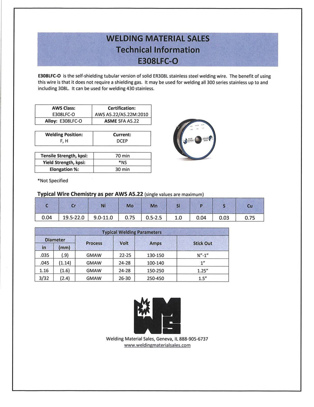 Stainless Steel Flux Cored Gasless Welding Wire D94209