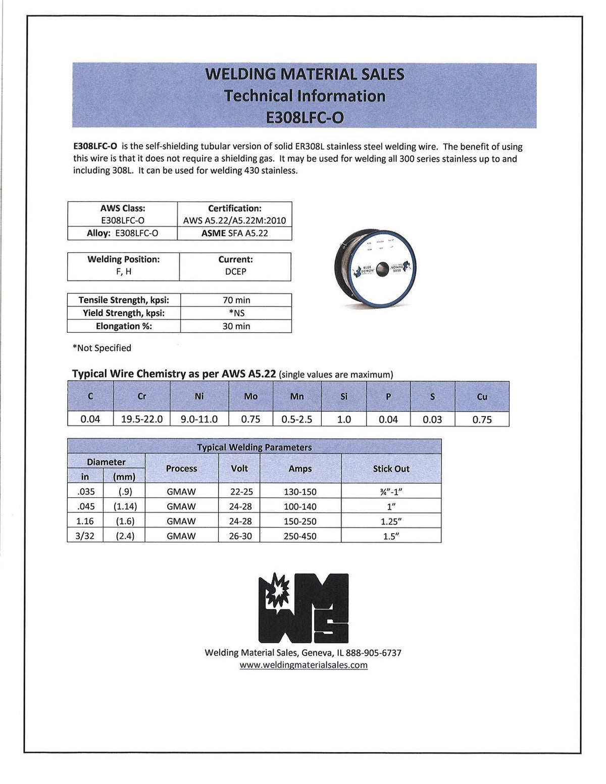 Stainless Steel Flux Cored Gasless Welding Wire D94209
